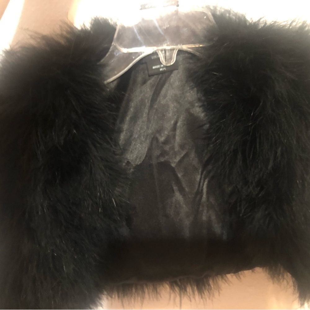 Guess by Marciano Black Faux Fur Bolero Jacket